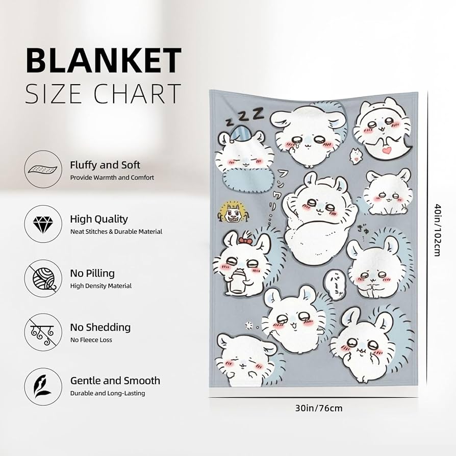 Amazon｜ちいかわ モモンガ 毛布 ブランケット フランネル 大判
